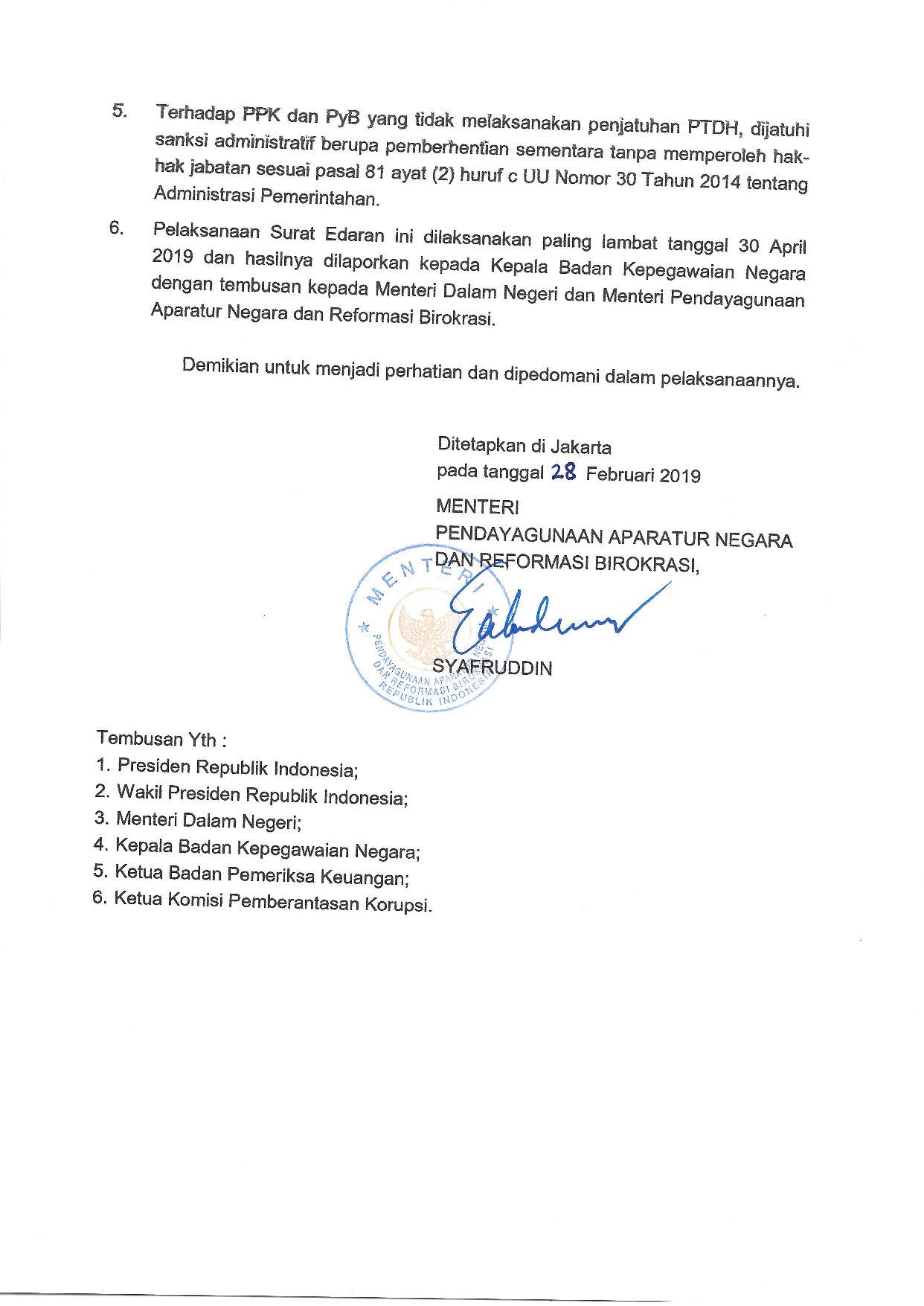 20190401 SURAT MENTERI PANRB TENTANG JUKLAK PTDH PNS KORUPSI B 50 M SM 00 00 2019 Page 3