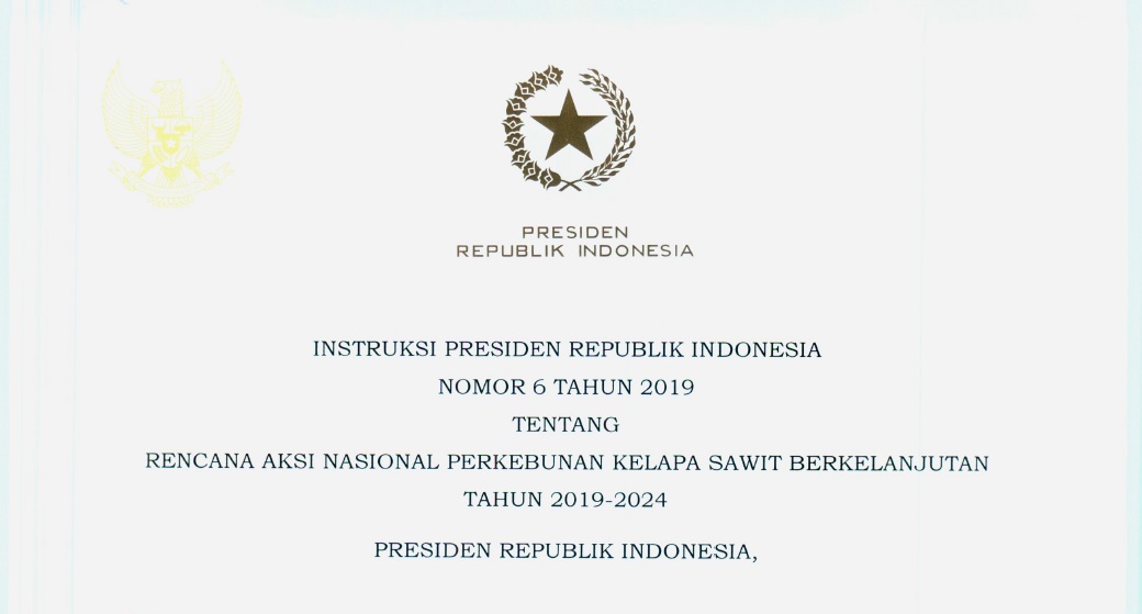 20191128 Inpres Rencana Aksi Nasional Perkebunan Kelapa Sawit Berkelanjutan 2019 2024