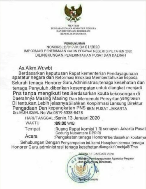 20200117 Waspadai Informasi Tidak Benar Mengatasnamakan Kementerian PANRB