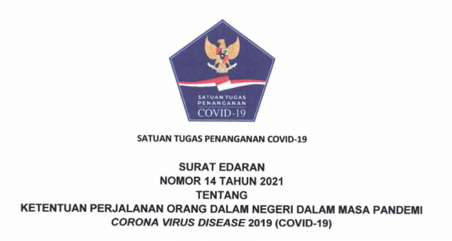 20210705 Berlaku Mulai 3 Juli Inilah Edaran Terbaru Satgas COVID 19 tentang Perjalanan Dalam Negeri