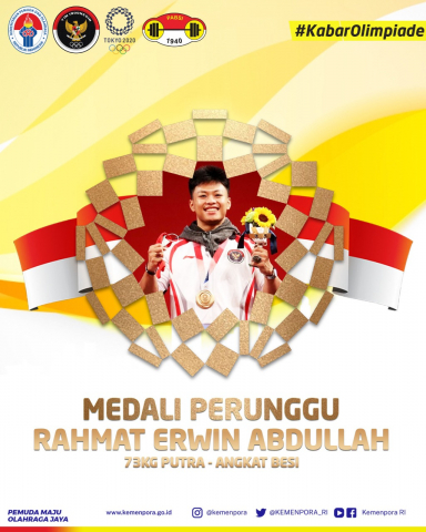 20210729 Rahmat Erwin Abdullah Persembahkan Medali Perunggu untuk Indonesia di Olimpiade Tokyo