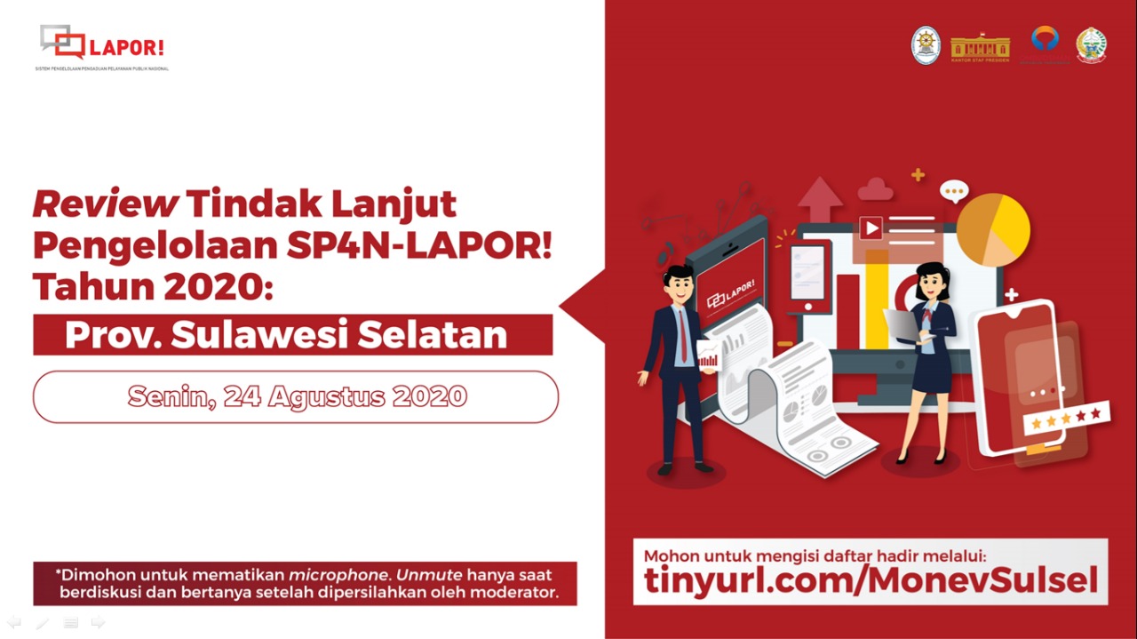 20200824 Review Tindak Lanjut SP4N LAPOR tahun 2020 Provinsi Sulawesi Selatan 1