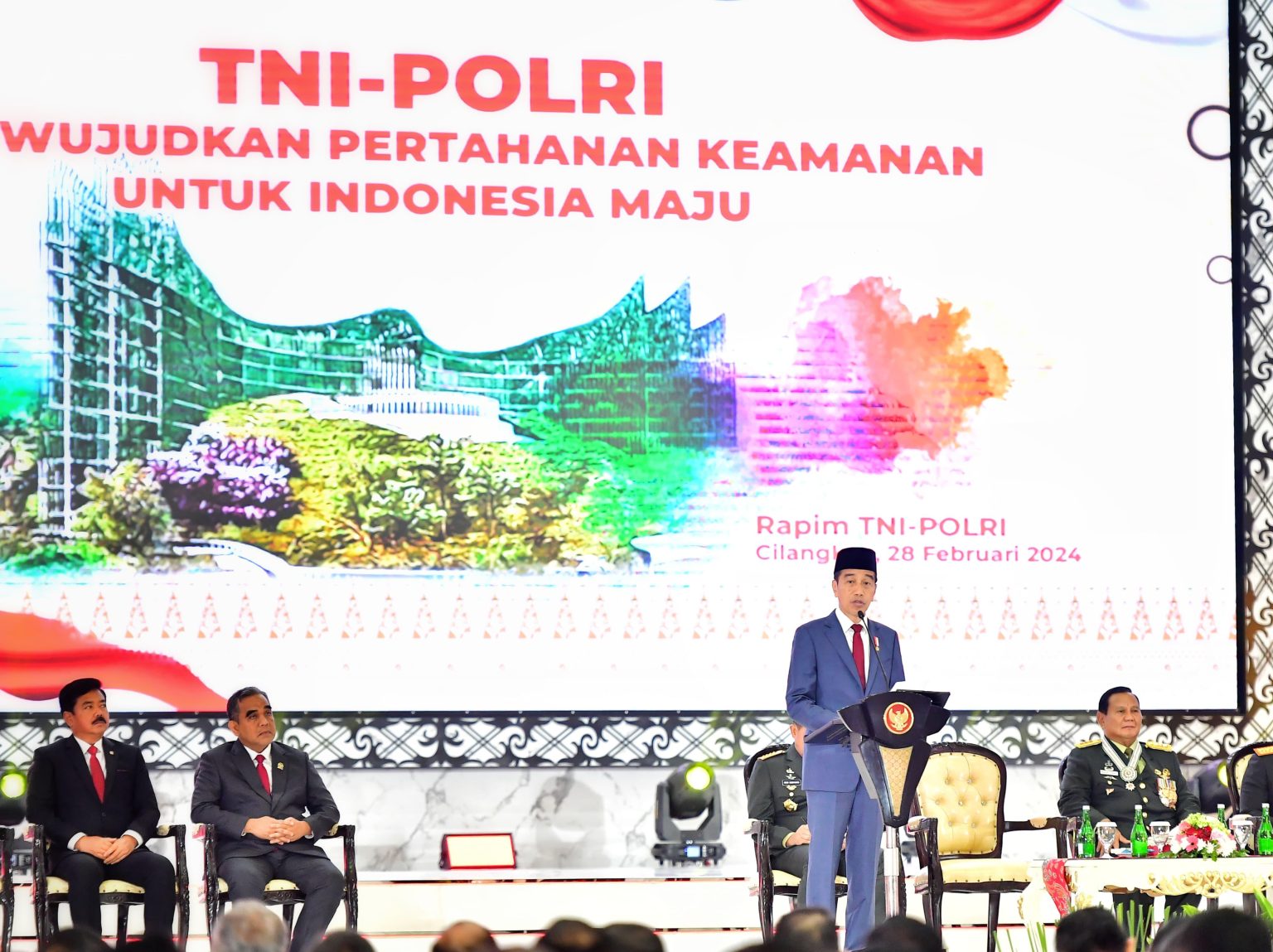 20240228 Pimpin Rapim TNI Polri 2024 Presiden Jokowi Dorong Kesiapan TNI Polri Hadapi Tantangan Global