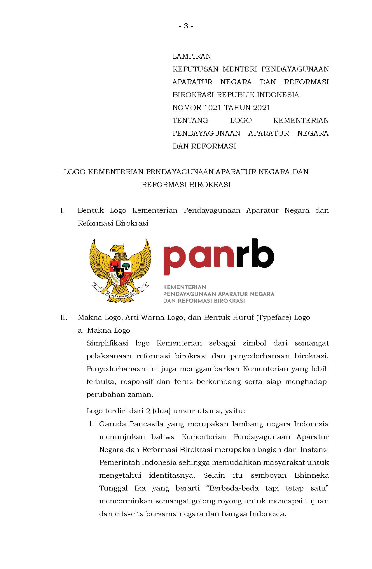 20210812 Kepmen PANRB No.1021 Tentang Penetapan Logo Kementerian PANRB Page 3